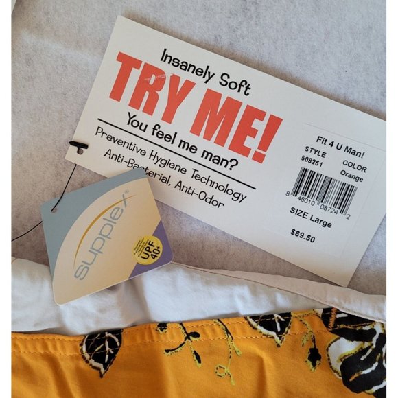 Fit4U Man UR Beach Boxers Large Swim Floral Havana UPF 40+ Quick Dry Soft - Picture 4 of 12